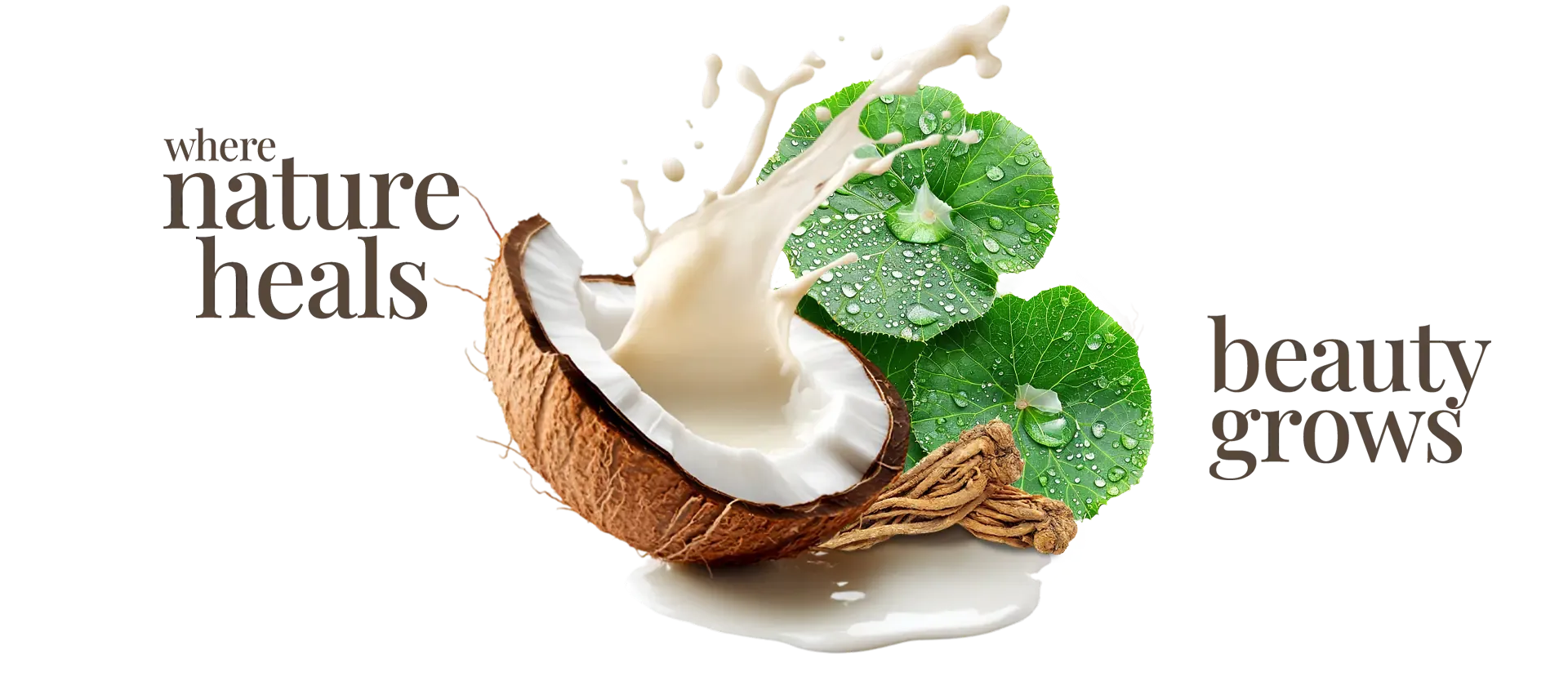 Coconut splashing on clovers